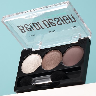 Belor Design  Тени для век 3-х цветные COLOR MANIA тон 34 кремовый серый