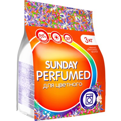 Сонца Sunday Стиральный порошок для цветных и темных вещей парфюмированный Perfumed Color автомат 3кг 