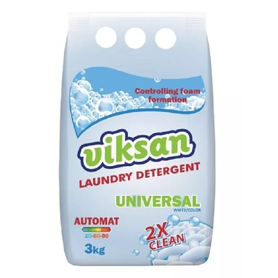 ВИКСАН VIKSAN Стиральный порошок 2X CLEAN UNIVERSAL автомат 3 кг