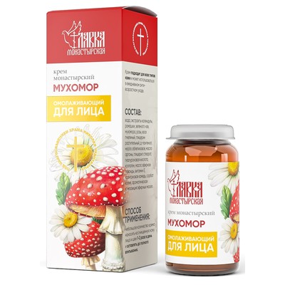 МИРЭКО Крем монастырский мухомор Омолаживающий, стекло, 30 мл, Монастырская лавка