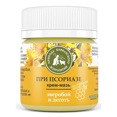 МИРЭКО Крем-мазь При псориазе, пластик, 40 мл, Природа кавказского долголетия